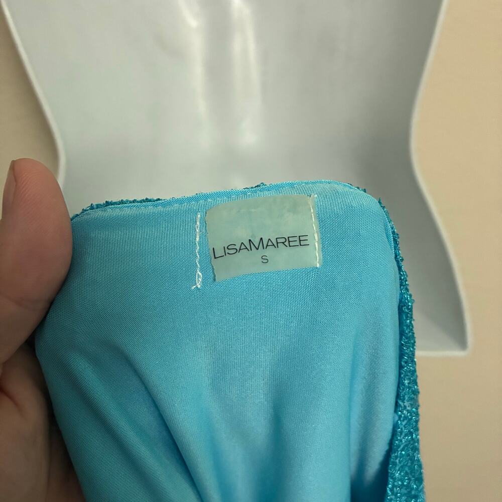 NWT! LisaMaree The 'Right Here Now' 2 Piece Crochet Set In Turquoise Size S - Picture 7 of 15